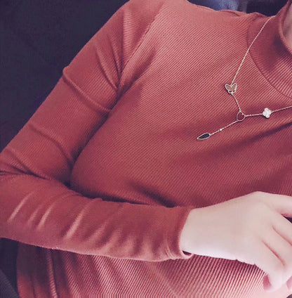 [Kismet Jewels ]LUCKY SPRING 4 MOTIFS ROSE GOLD NECKLACE